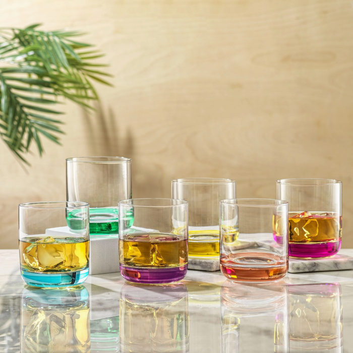 Hue Whiskey Glasses, Set of 6