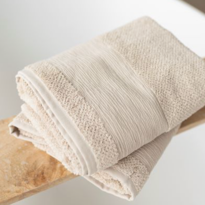 Oak Beige Bath Towels, Set of 2