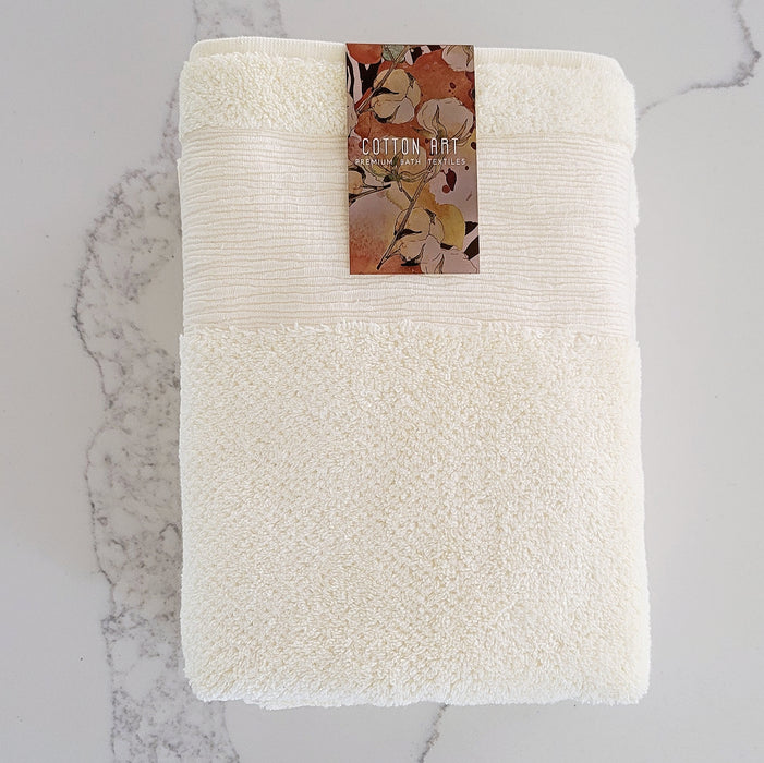 Cream White Bath Towels, Set of 2
