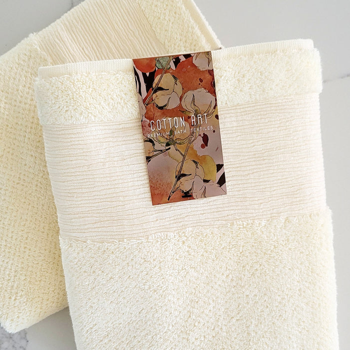 Cream White Bath Towels, Set of 2