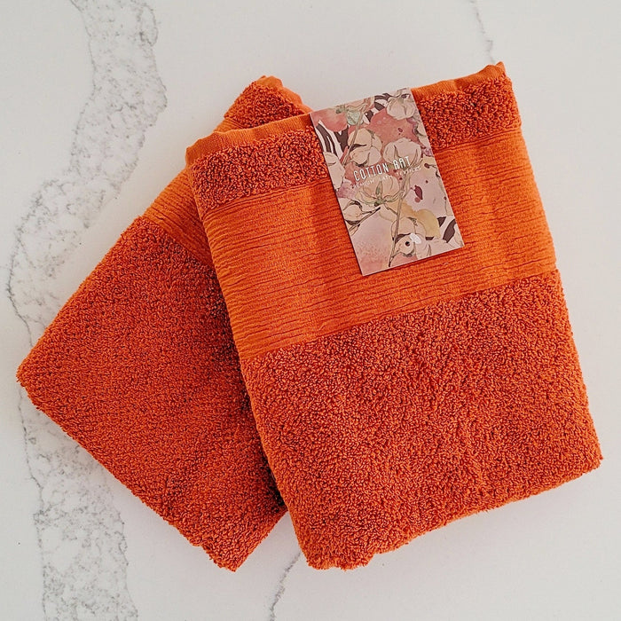 Desert Orange Bath Towels, Set of 2