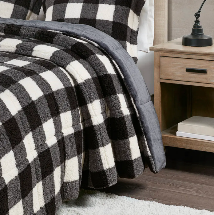 Buffalo Check Sherpa Comforter Set