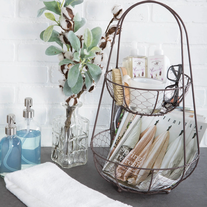 Rustic Bronze Chicken Wire Tiered Stand