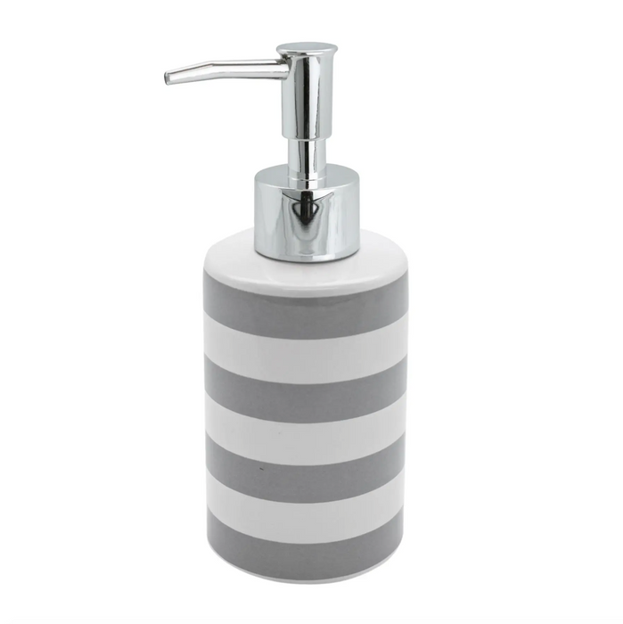 Grey Stripe Soap Dispenser