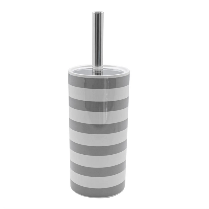 Grey Stripe Toilet Brush & Holder
