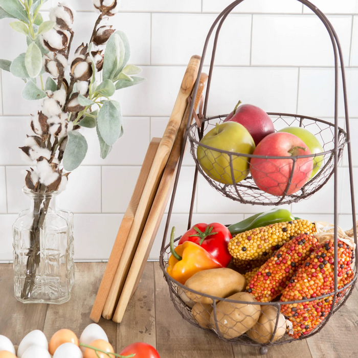 Rustic Bronze Chicken Wire Tiered Stand