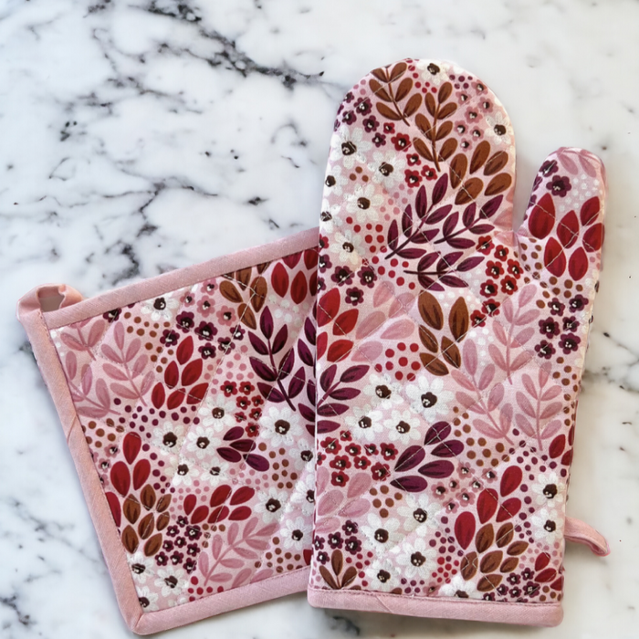 Sangria Floral Oven Mitt Set