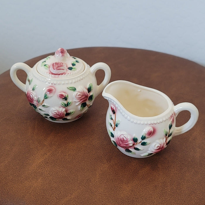 Vintage Floral Cream & Sugar Set