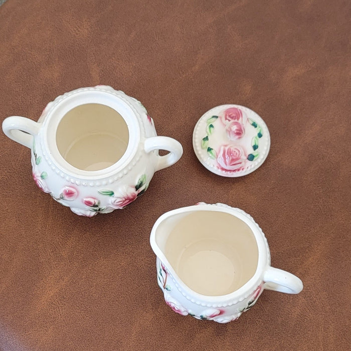 Vintage Floral Cream & Sugar Set