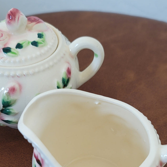 Vintage Floral Cream & Sugar Set