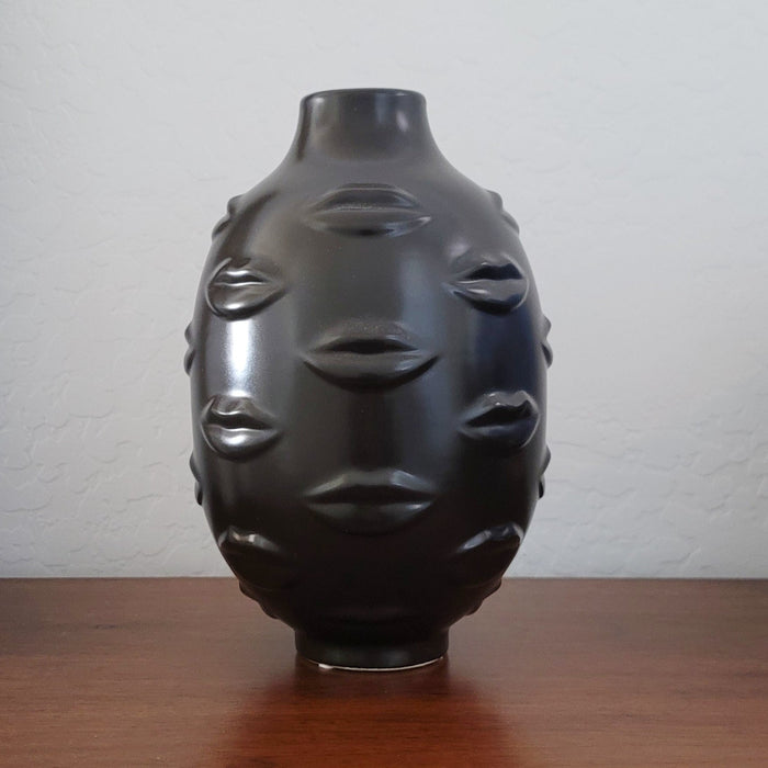 Vintage Stoneware Lip Vase