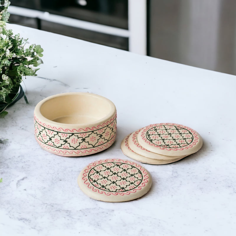 Mehndi Coasters, Set of 4