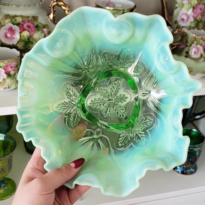 Vintage Mint Mosser Glass Candy Dish