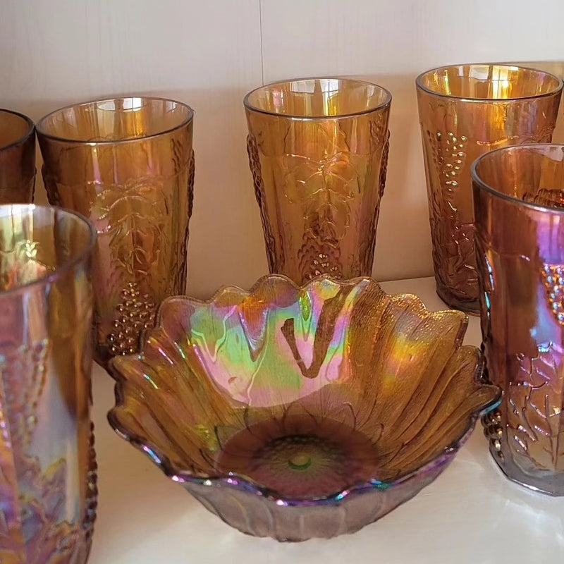 Vintage Marigold Sunflower Carnival Dish