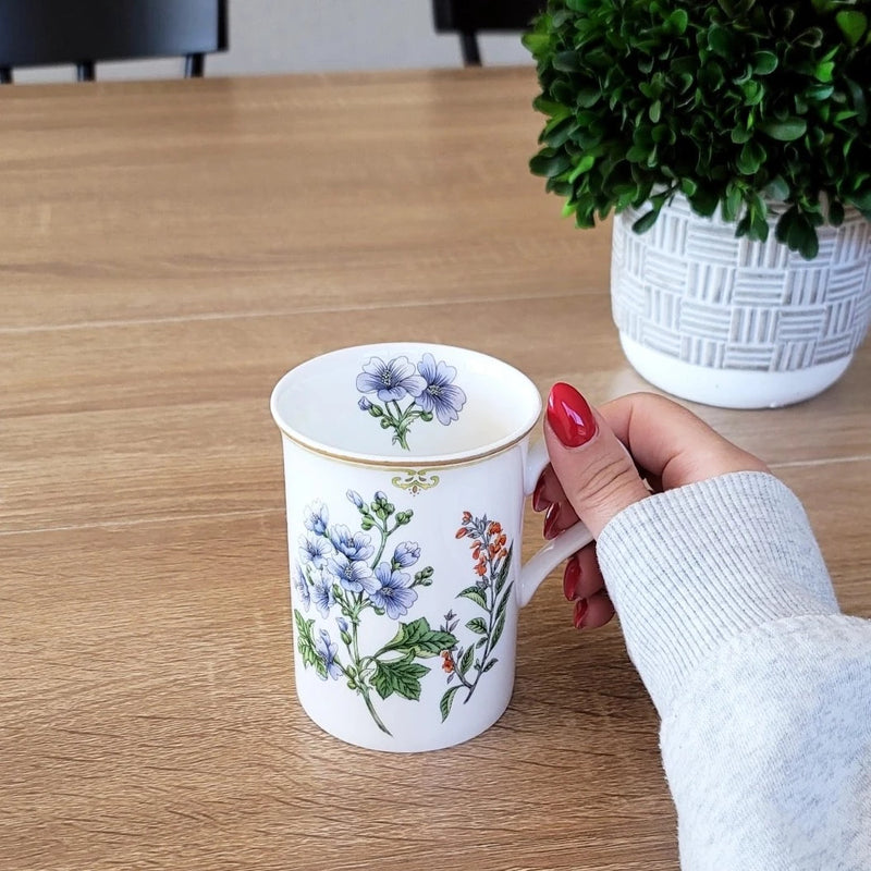Vintage Floral Tea Cups, Set of 4