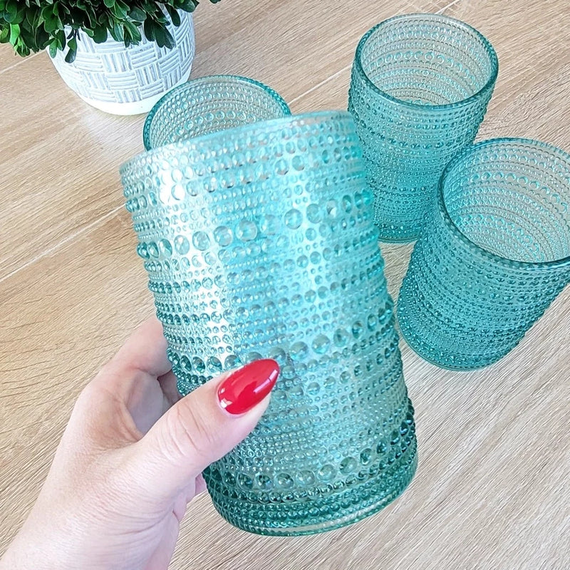 Beaded Drinking Glasses, Set of 4