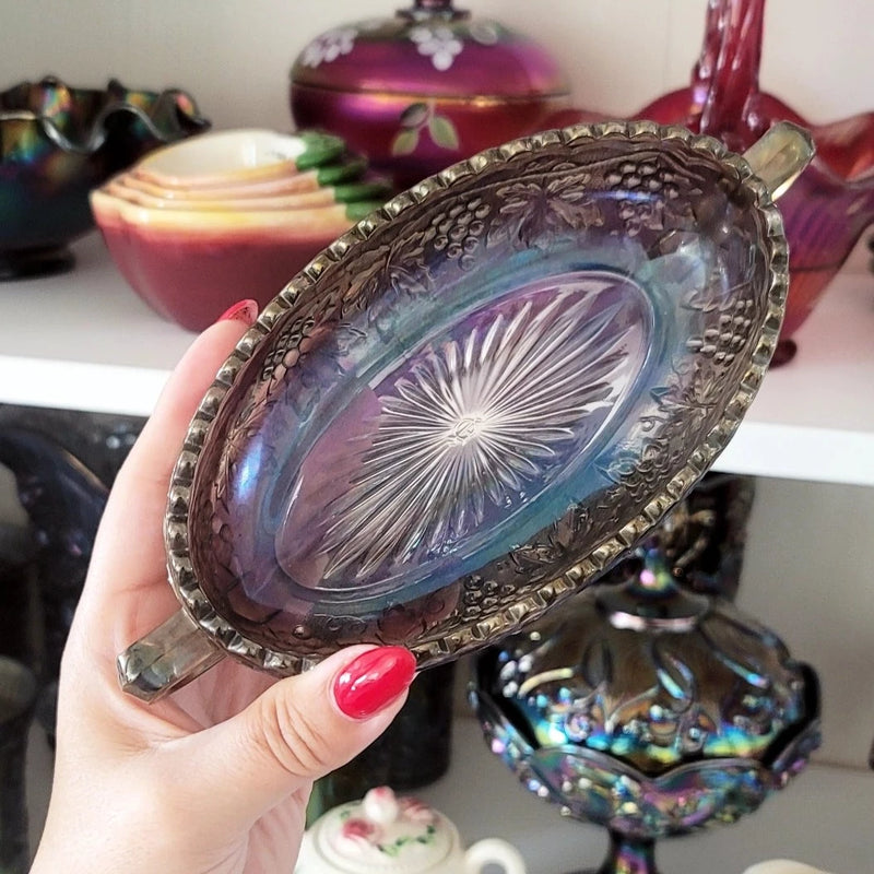 Vintage Carnival Glass Candy Dish