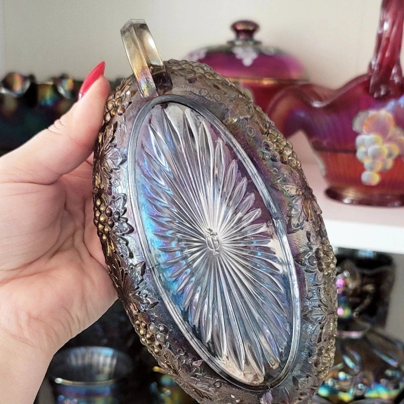 Vintage Carnival Glass Candy Dish