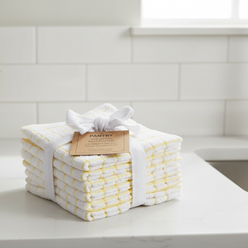 Checkered Dishcloths, Set of 6