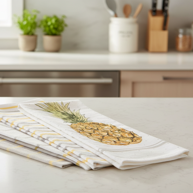 Pineapple Dish Towels, Set of 4