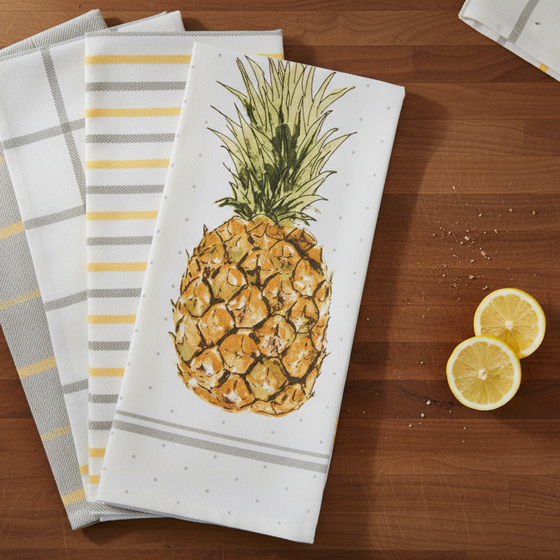 Pineapple Dish Towels, Set of 4