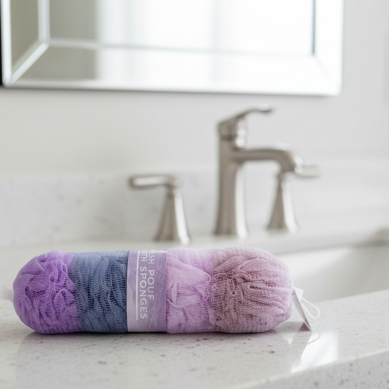 Loofah Poufs, Set of 4