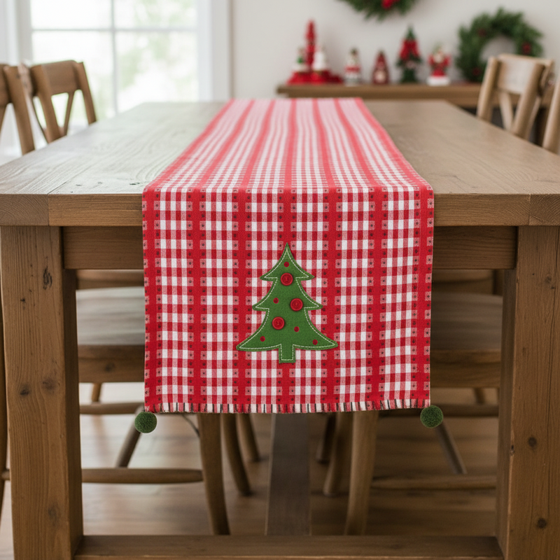 Jolly Tree Embellished Table Runner