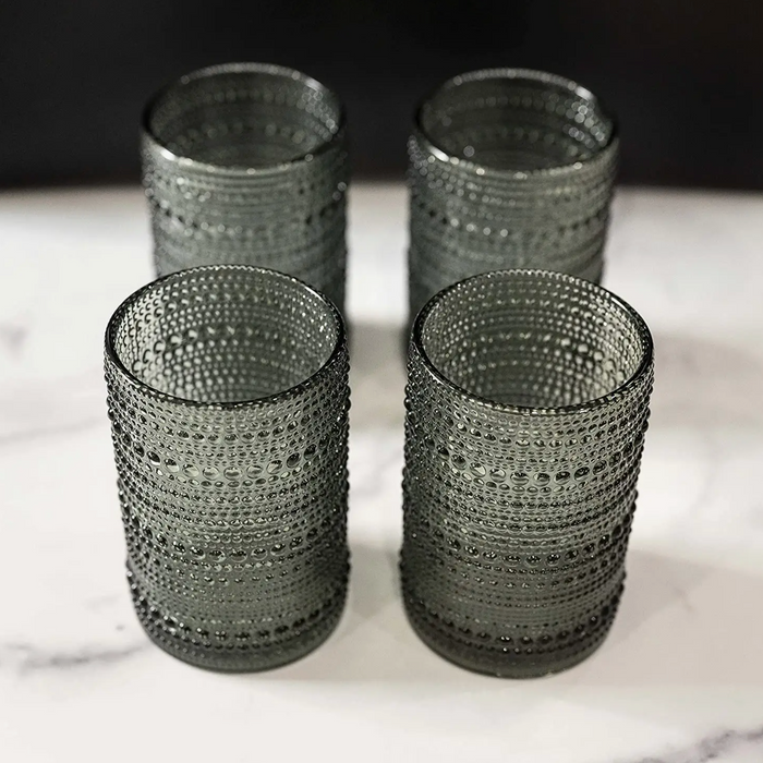 Beaded Drinking Glasses, Set of 4