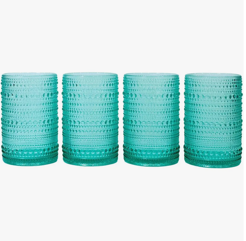 Beaded Drinking Glasses, Set of 4