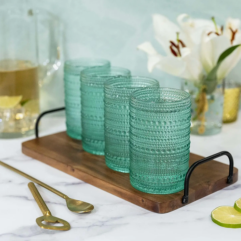 Beaded Drinking Glasses, Set of 4
