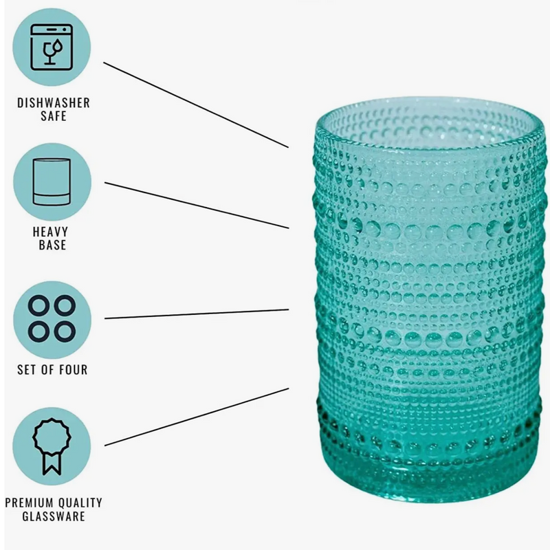 Beaded Drinking Glasses, Set of 4