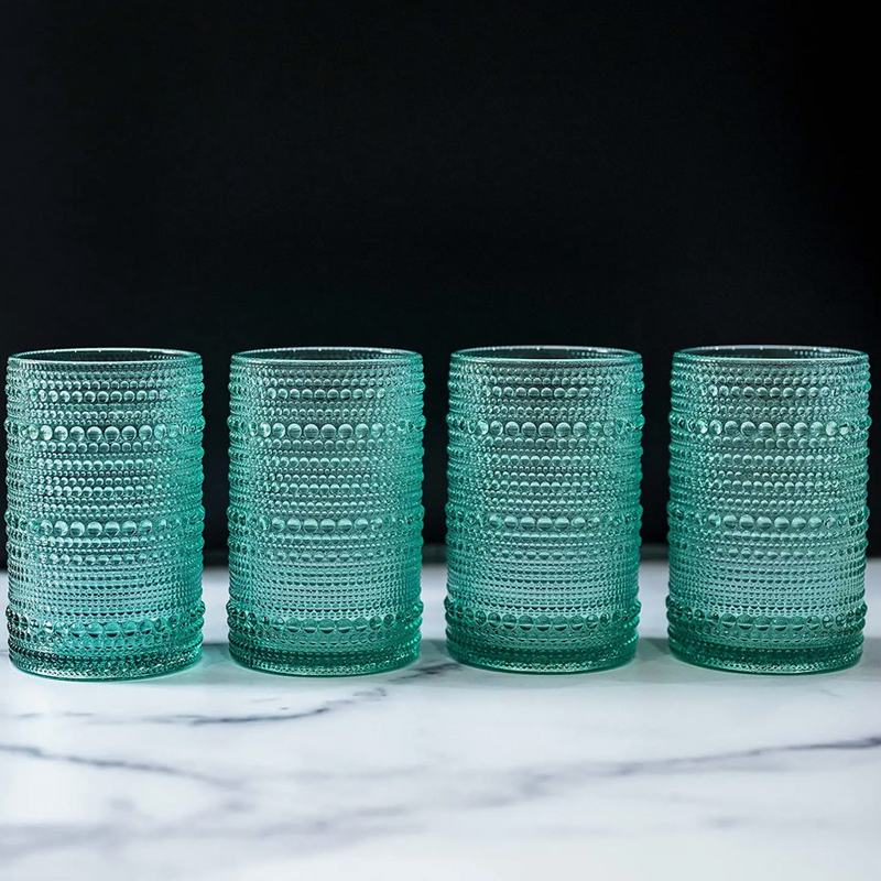 Beaded Drinking Glasses, Set of 4