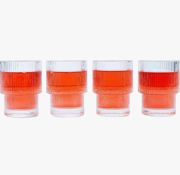 Ripple Short Drinking Glasses, Set of 4