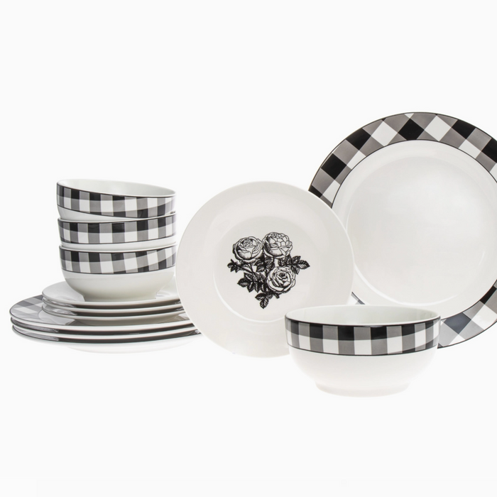 Damier Dinnerware, 12 Piece Set