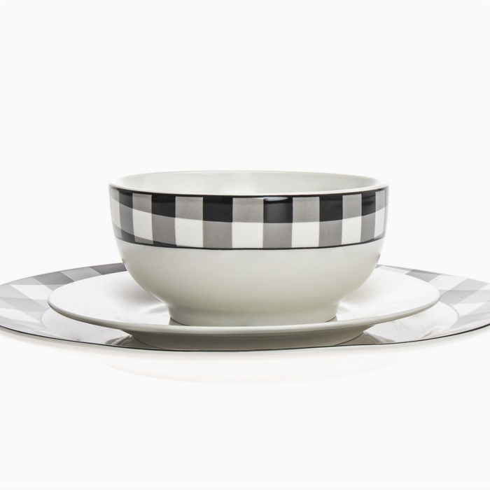 Damier Dinnerware, 12 Piece Set