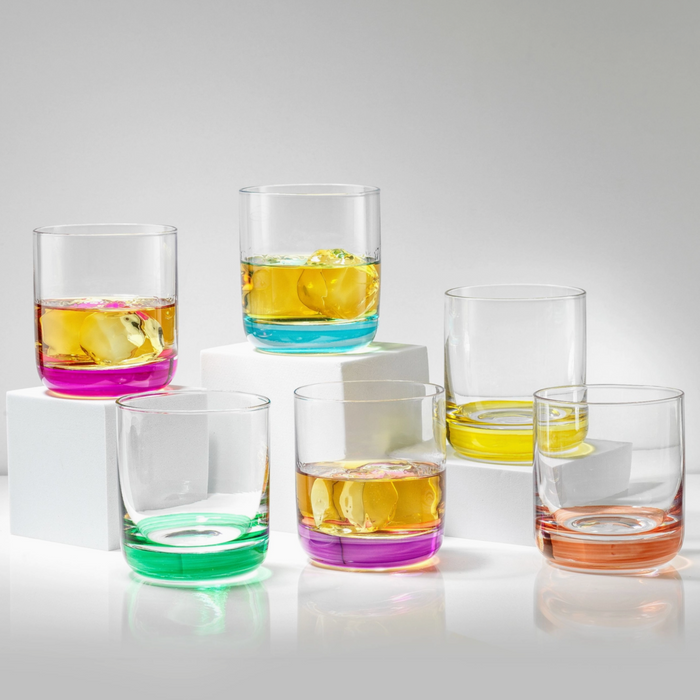 Hue Whiskey Glasses, Set of 6