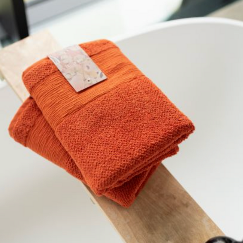 Desert Orange Bath Towels, Set of 2