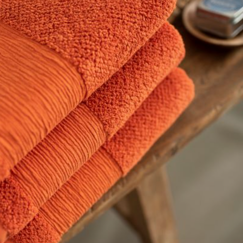 Desert Orange Bath Towels, Set of 2