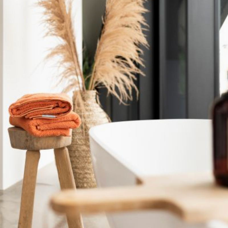 Desert Orange Bath Towels, Set of 2