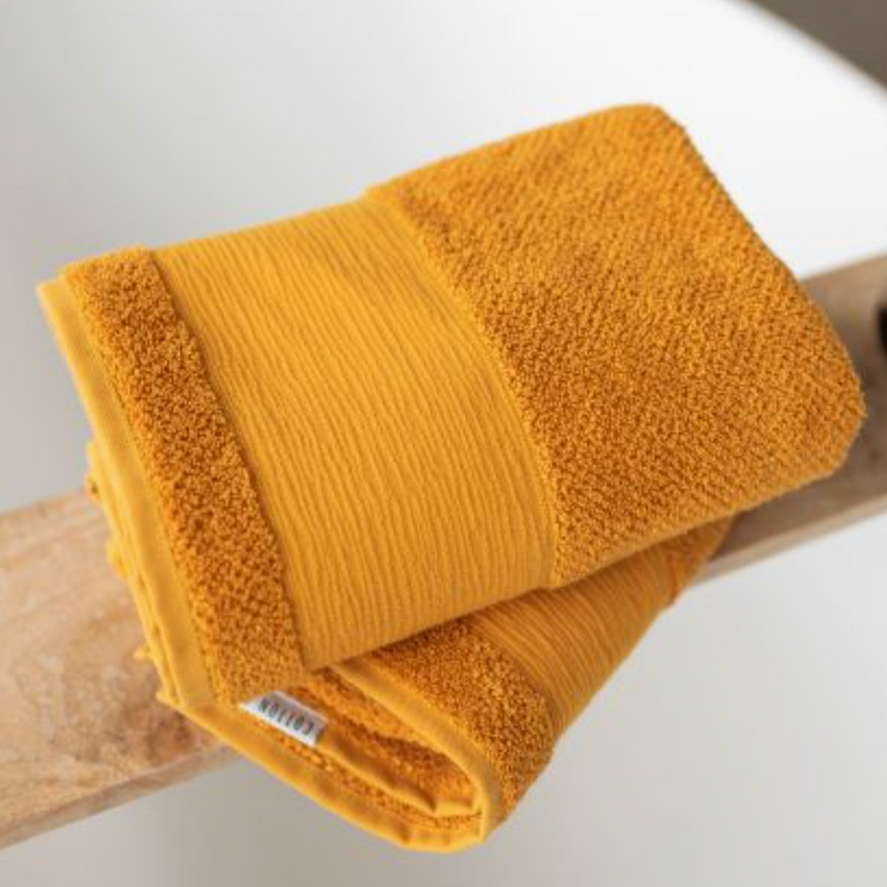 Ocher Yellow Bath Towels, Set of 2