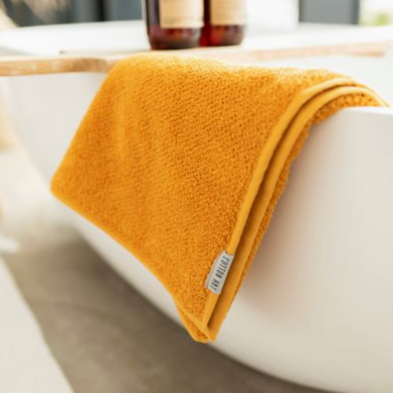 Ocher Yellow Bath Towels, Set of 2