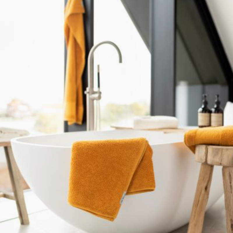 Ocher Yellow Bath Towels, Set of 2
