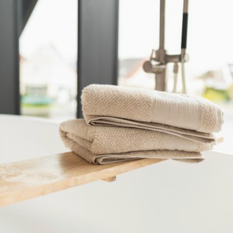 Oak Beige Bath Towels, Set of 2