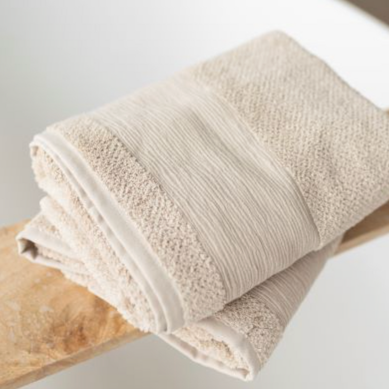 Oak Beige Bath Towels, Set of 2