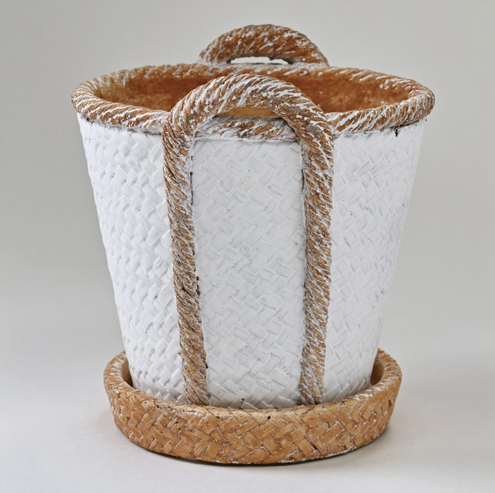 Mediterranean Rope Two Handle Planter, Large