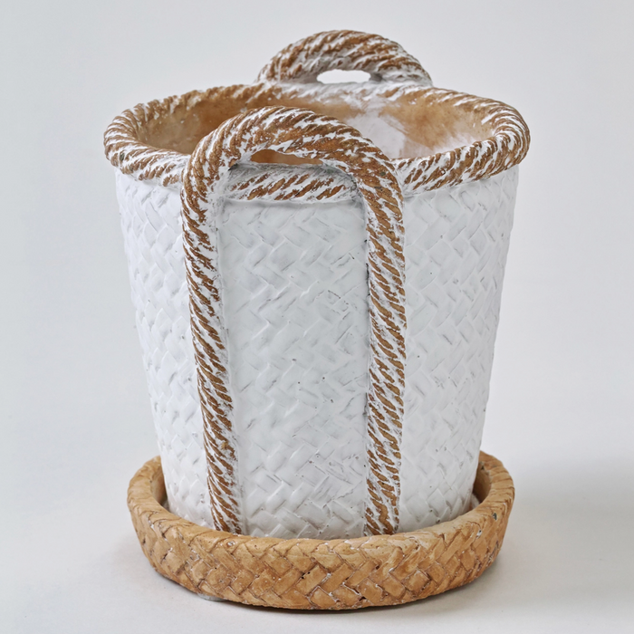 Mediterranean Rope Two Handle Planter, Small