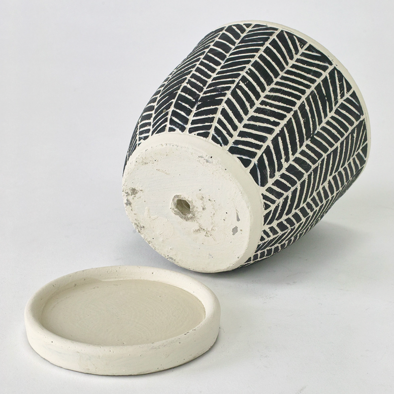 Herringbone Cement Planter