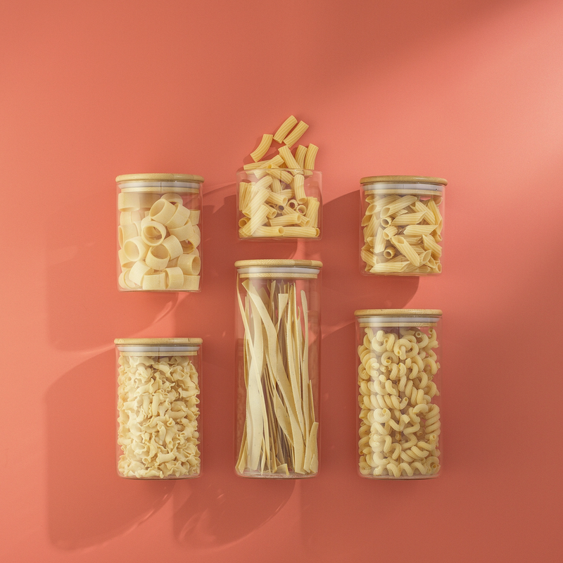 Glass Canisters, Set of 6