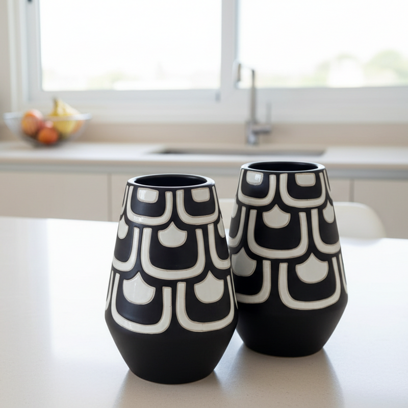 Vintage Stoneware Vase Set