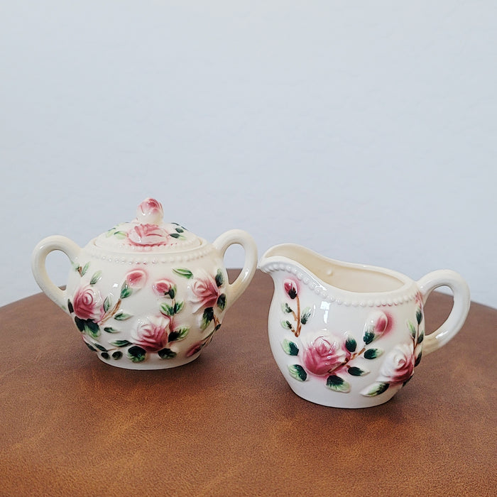 Vintage Floral Cream & Sugar Set